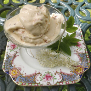 Gooseberry and elderflower ice cream