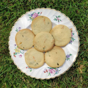 calendula and thyme shortbread