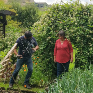 Being filmed for Hexham Fresh Food Bank Group