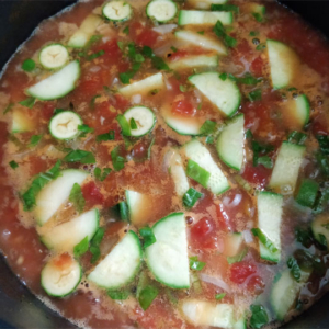 Courgette, Tomato, Lentil & Basil Soup